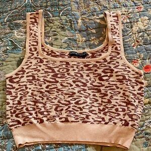 Shein tank Size large, brown beige animal print